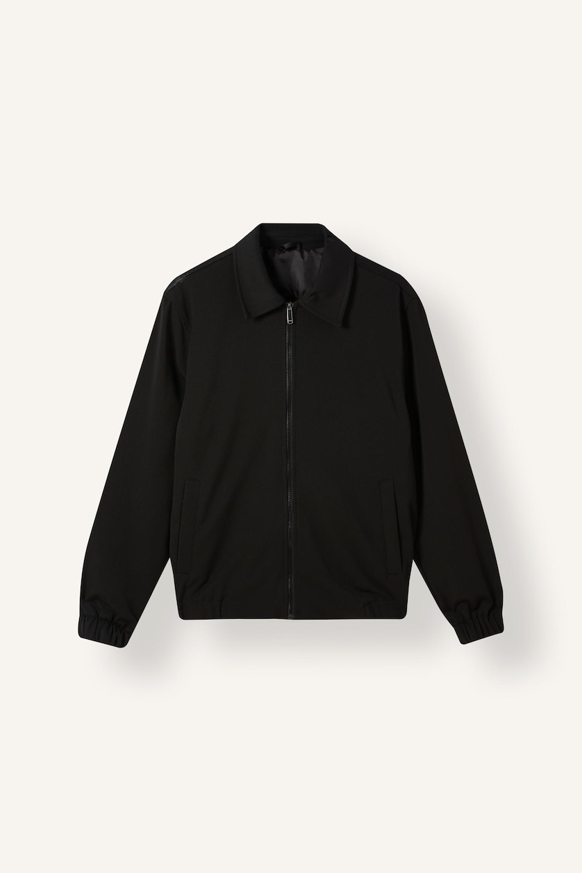 Erkek Siyah Regular Fit Astarlı Cepli Mont