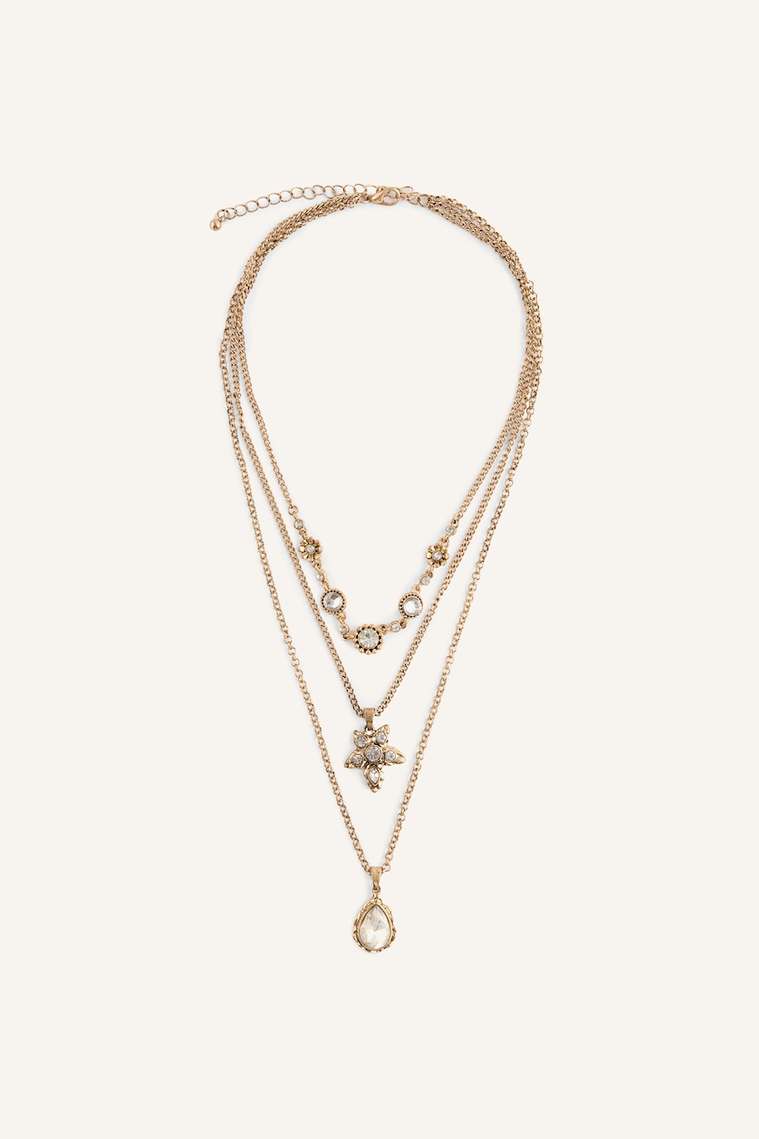 Women Antik Sarı 3 piece Necklace