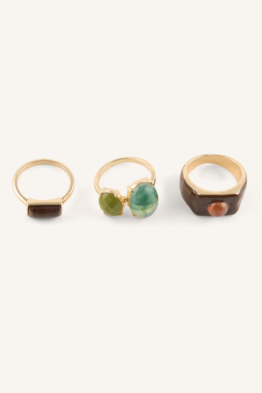 Women Light Brown 3 piece Ring