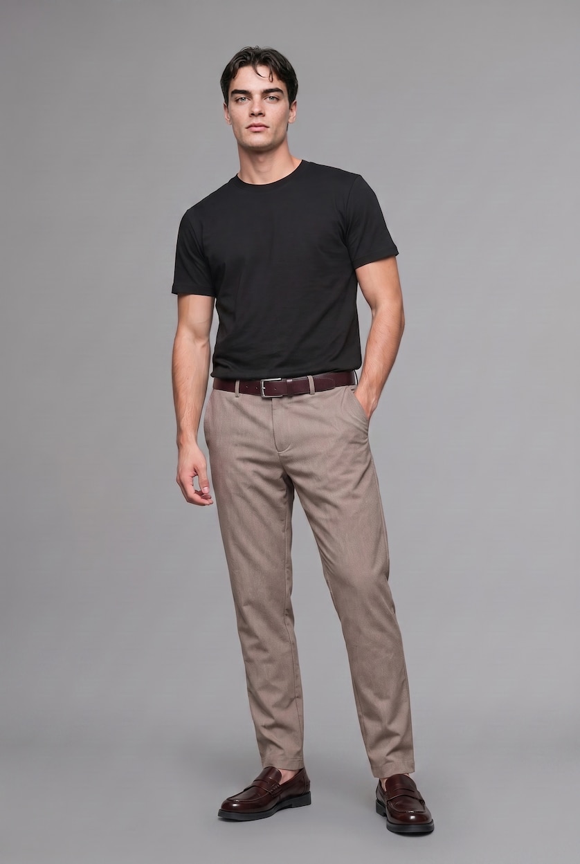 Erkek Siyah Regular Fit Basic Tişört