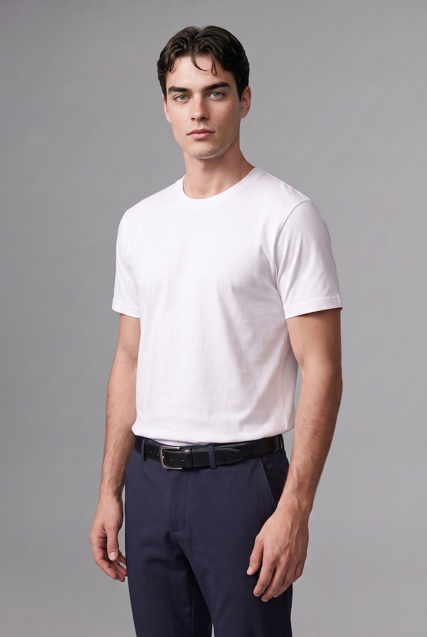 Men White Regular Fit Short Sleeve T-Shirt