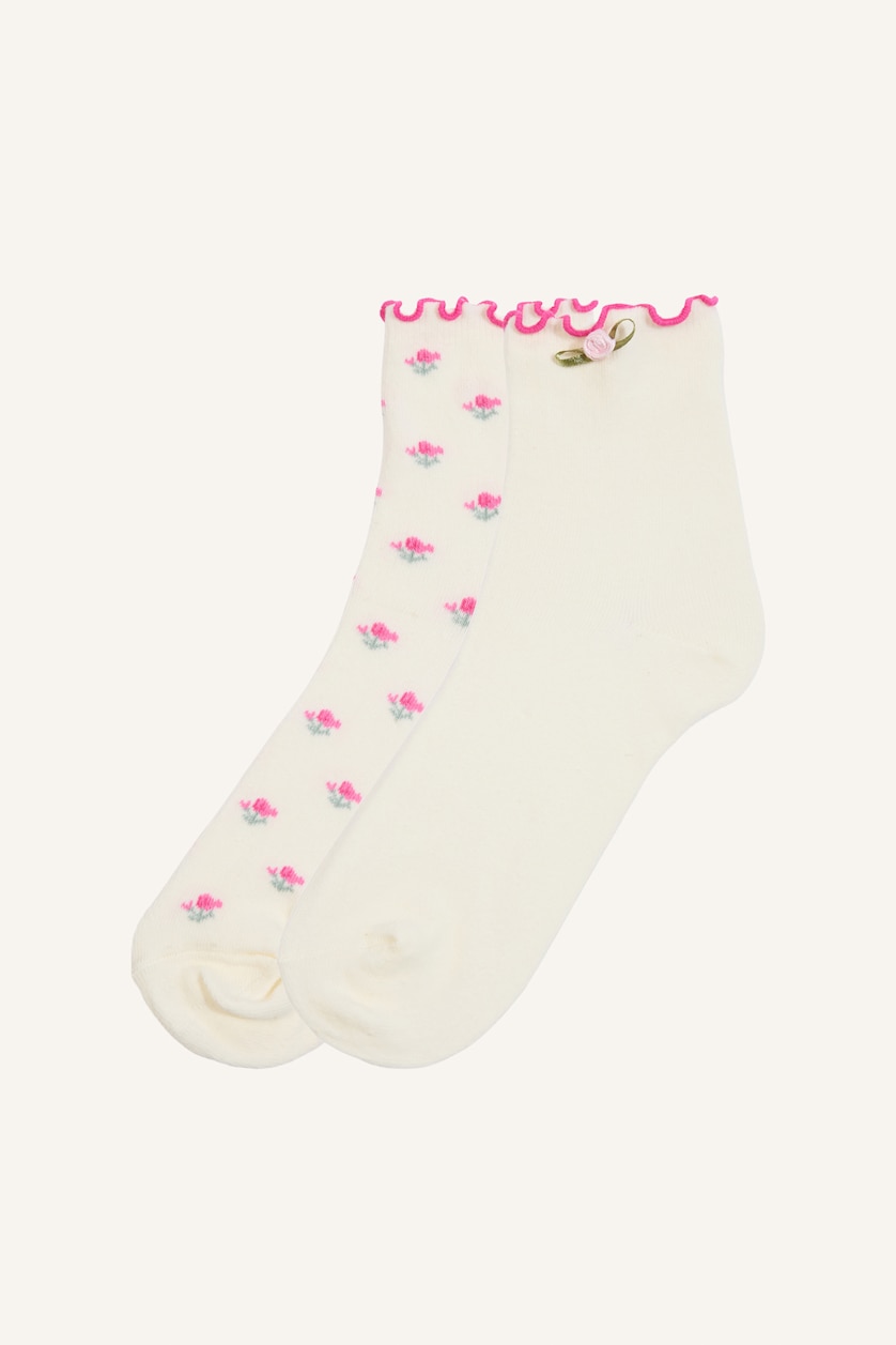 Women Light Pink 2 piece Cotton Short Socks