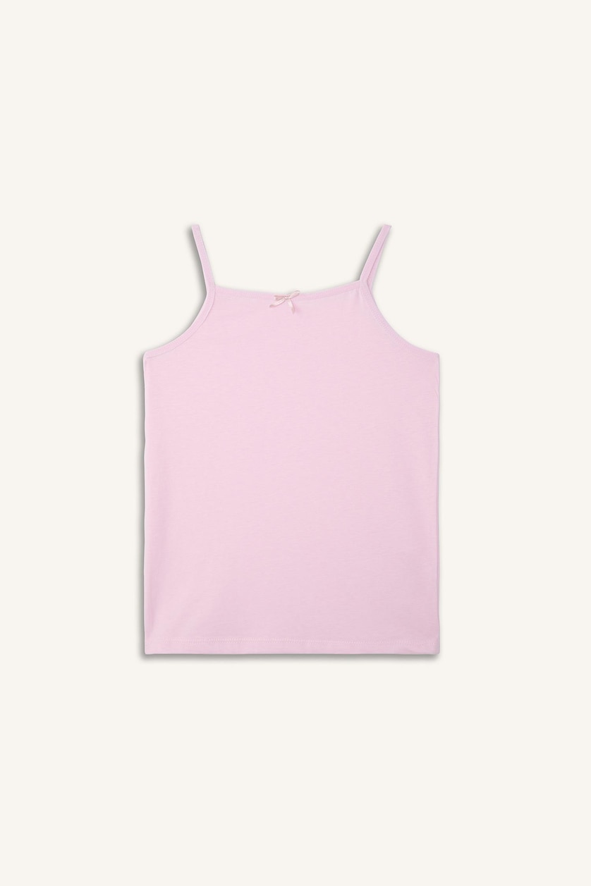بنات Violet Beyaz Girl 2-Piece 100% Cotton Strappy Tank Top Set