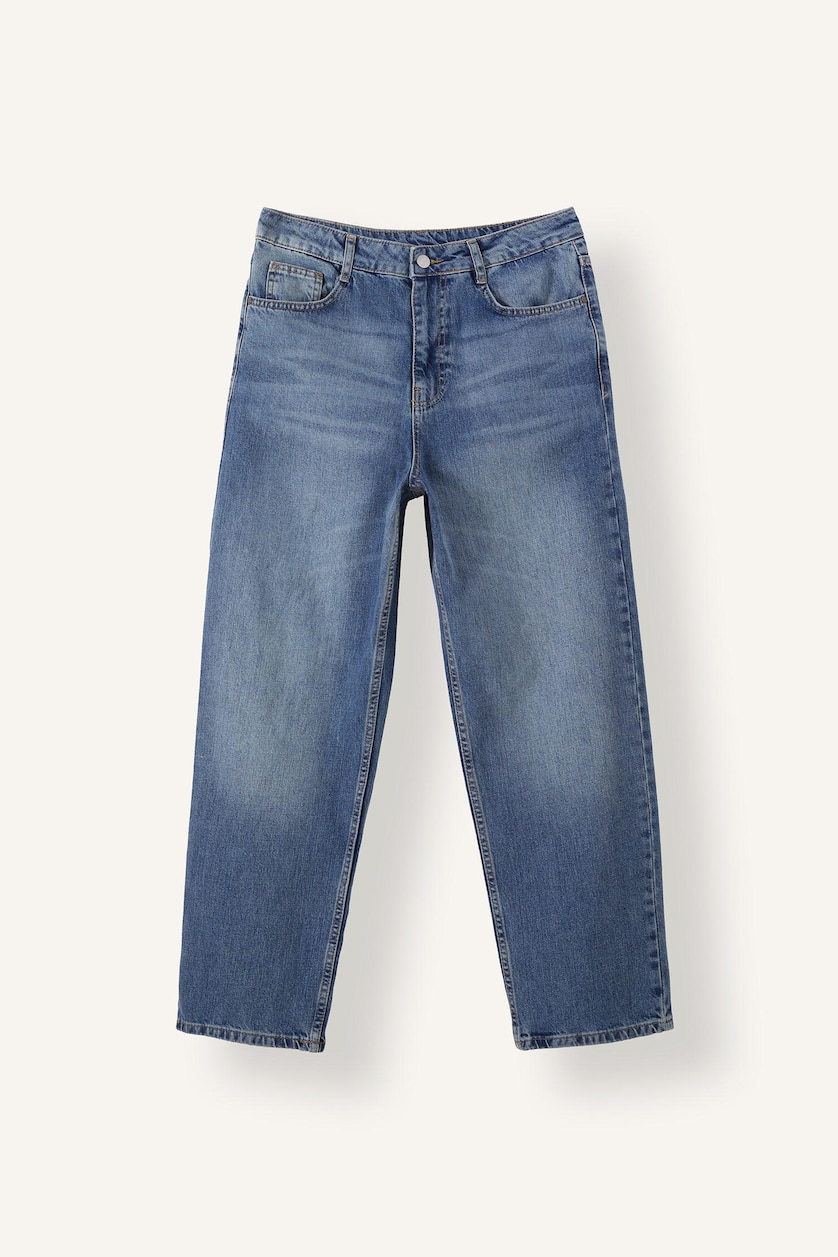 Erkek Mavi Baggy Fit Jean Pantolon