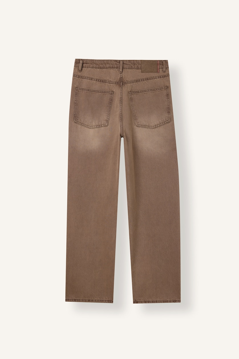 Men Light Brown Normal Waist Baggy Fit Trousers