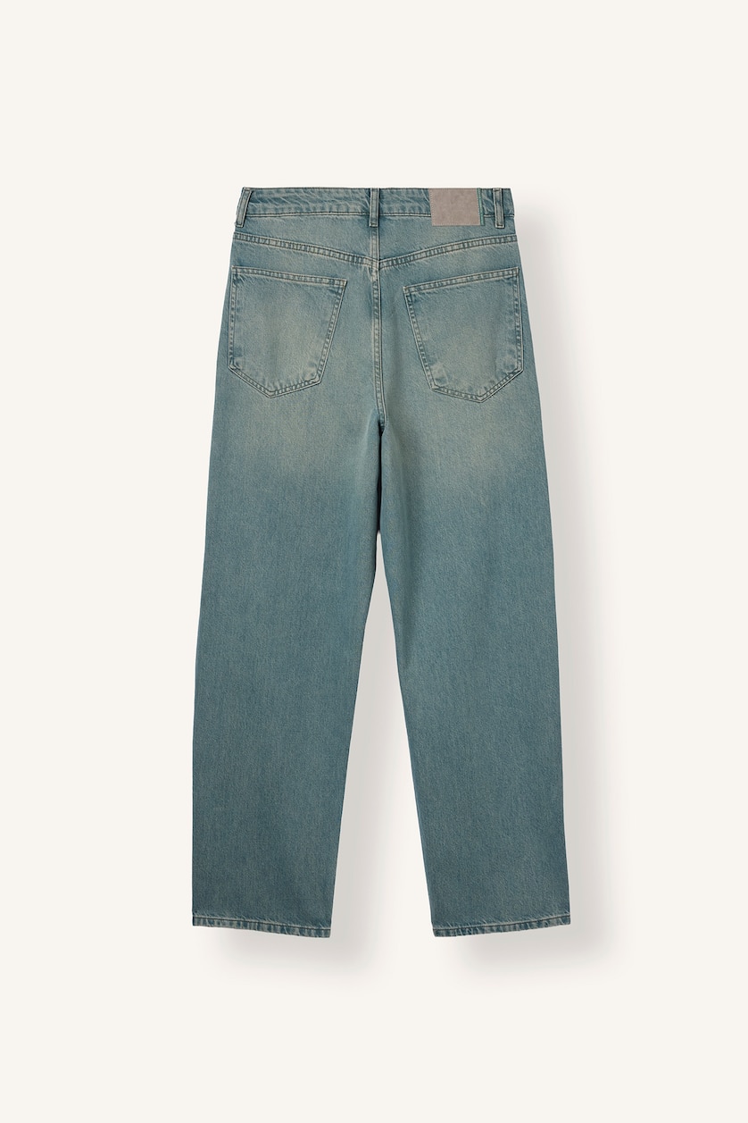 Erkek Açık Yeşil Baggy Fit Jean Pantolon