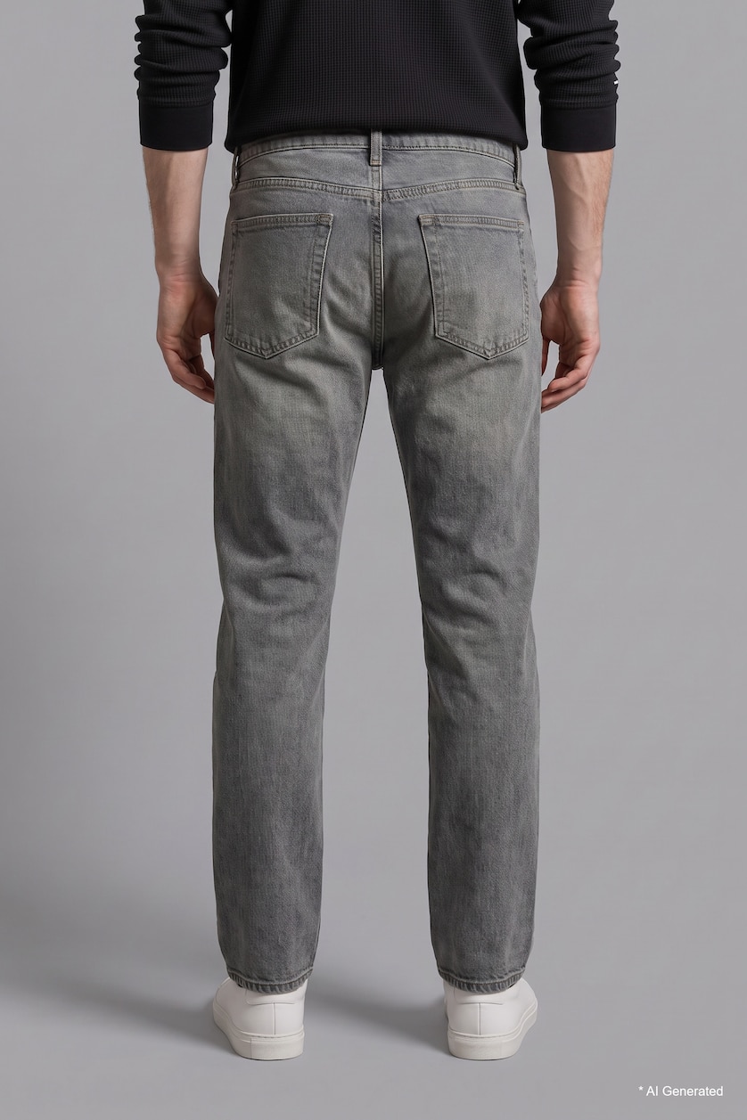 MAN Dark Green Straight Fit Regular Waist Jeans