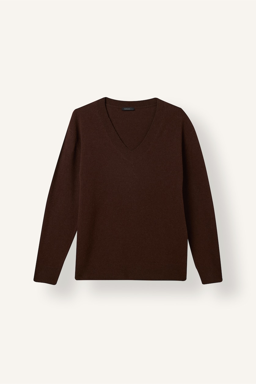 Kadın Kahve Regular Fit Polo Yaka Triko Basic Kazak