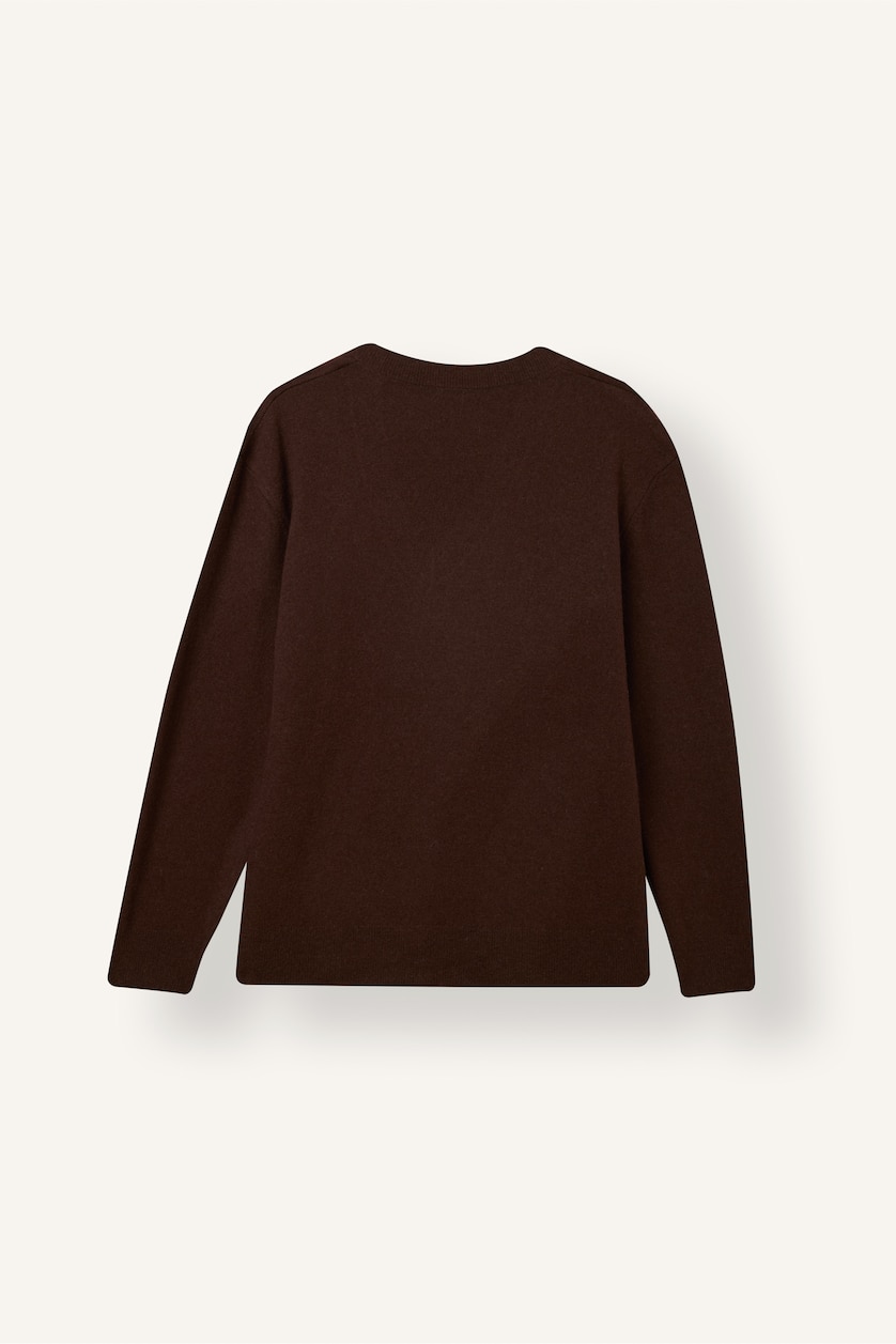 Kadın Kahve Regular Fit Polo Yaka Triko Basic Kazak