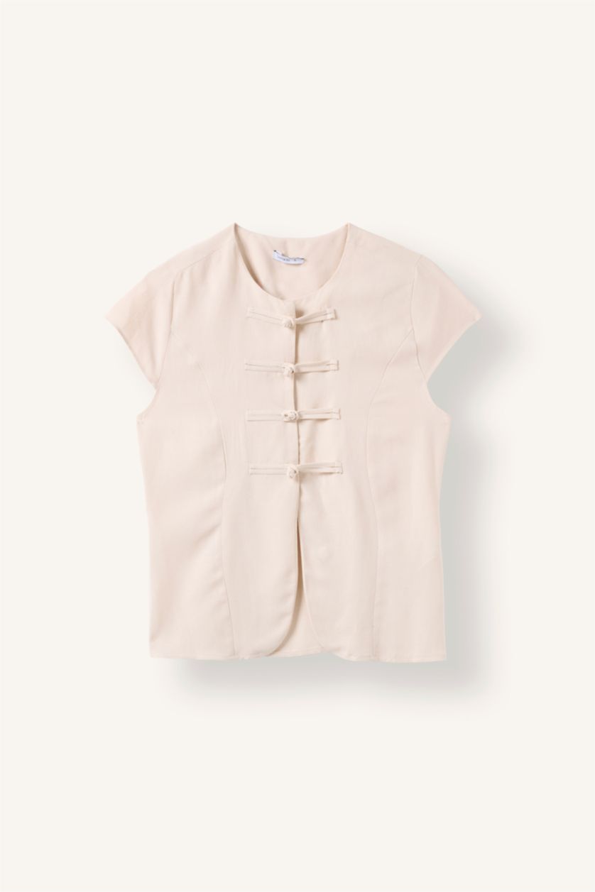 Women Light Stone Slim Fit Linen Blended