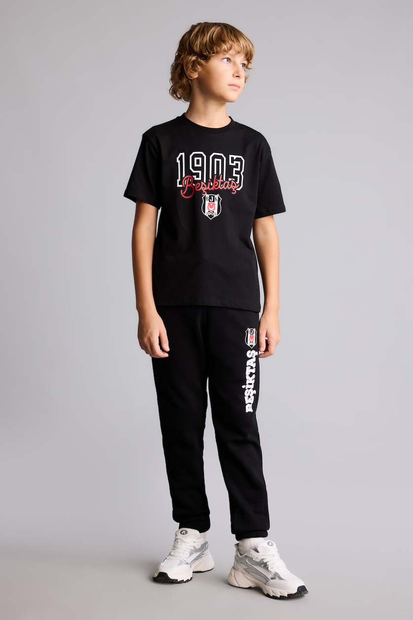 Young Boys - Teen Boys Black Regular Fit Short Sleeve T-Shirt