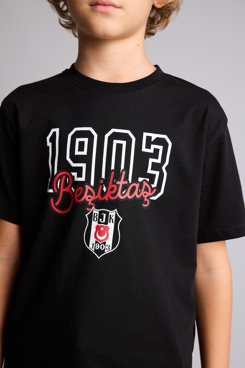 Young Boys - Teen Boys Black Regular Fit Short Sleeve T-Shirt