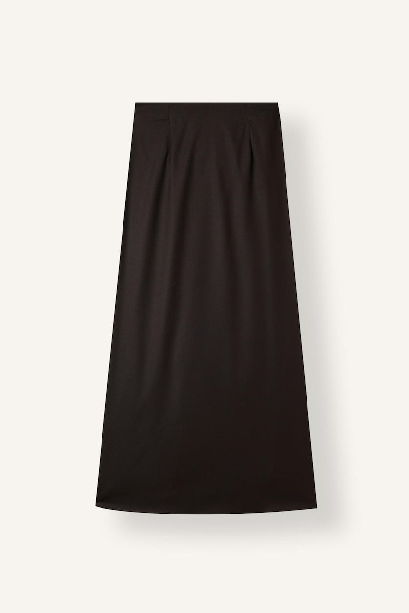 WOMAN Brown Regular Drape Detail Regular Waist Maxi Skirt