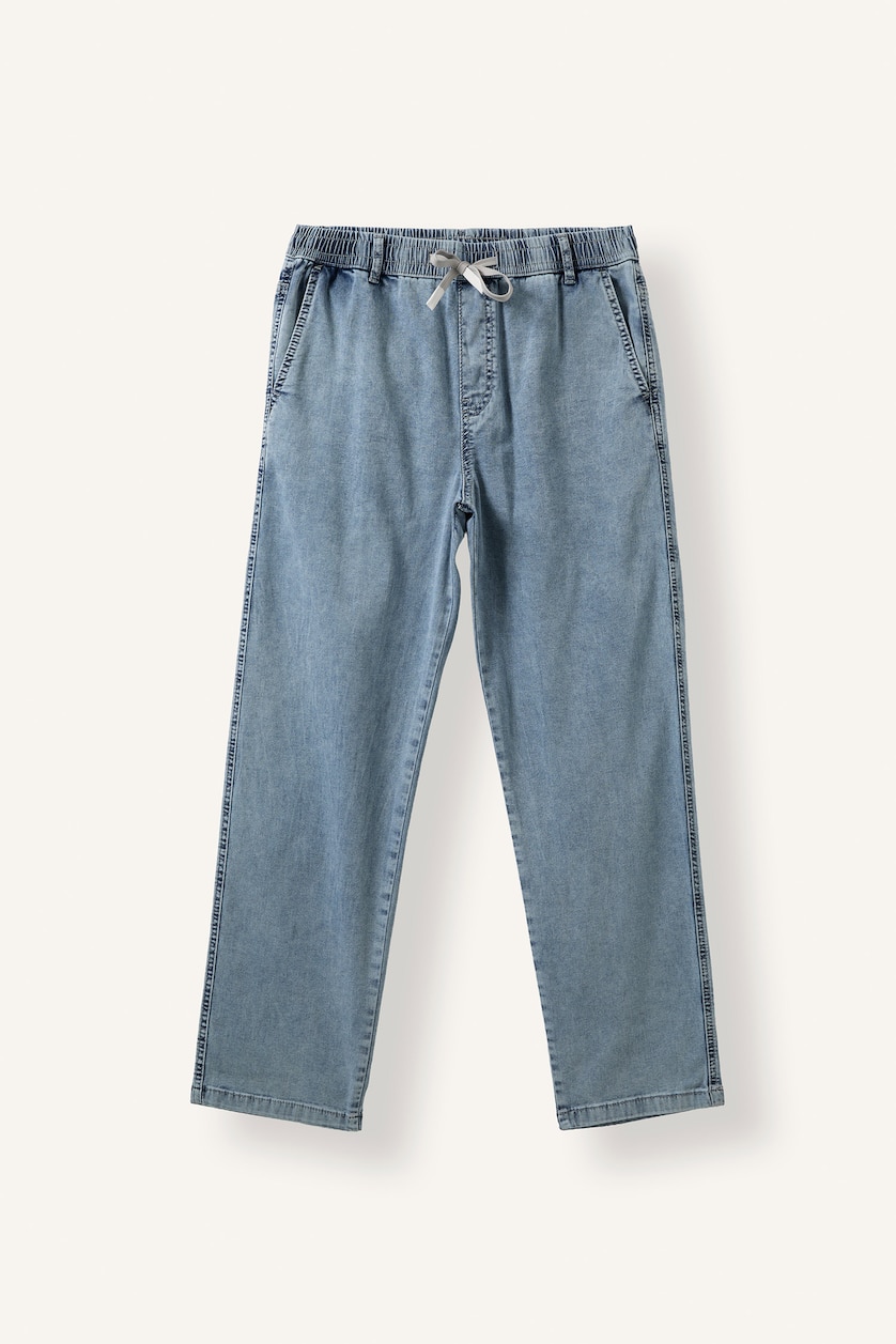 Men Light Blue Wide Leg Trousers