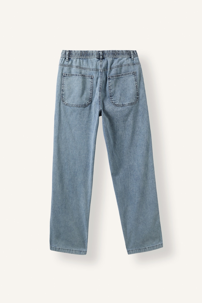 Men Light Blue Wide Leg Trousers