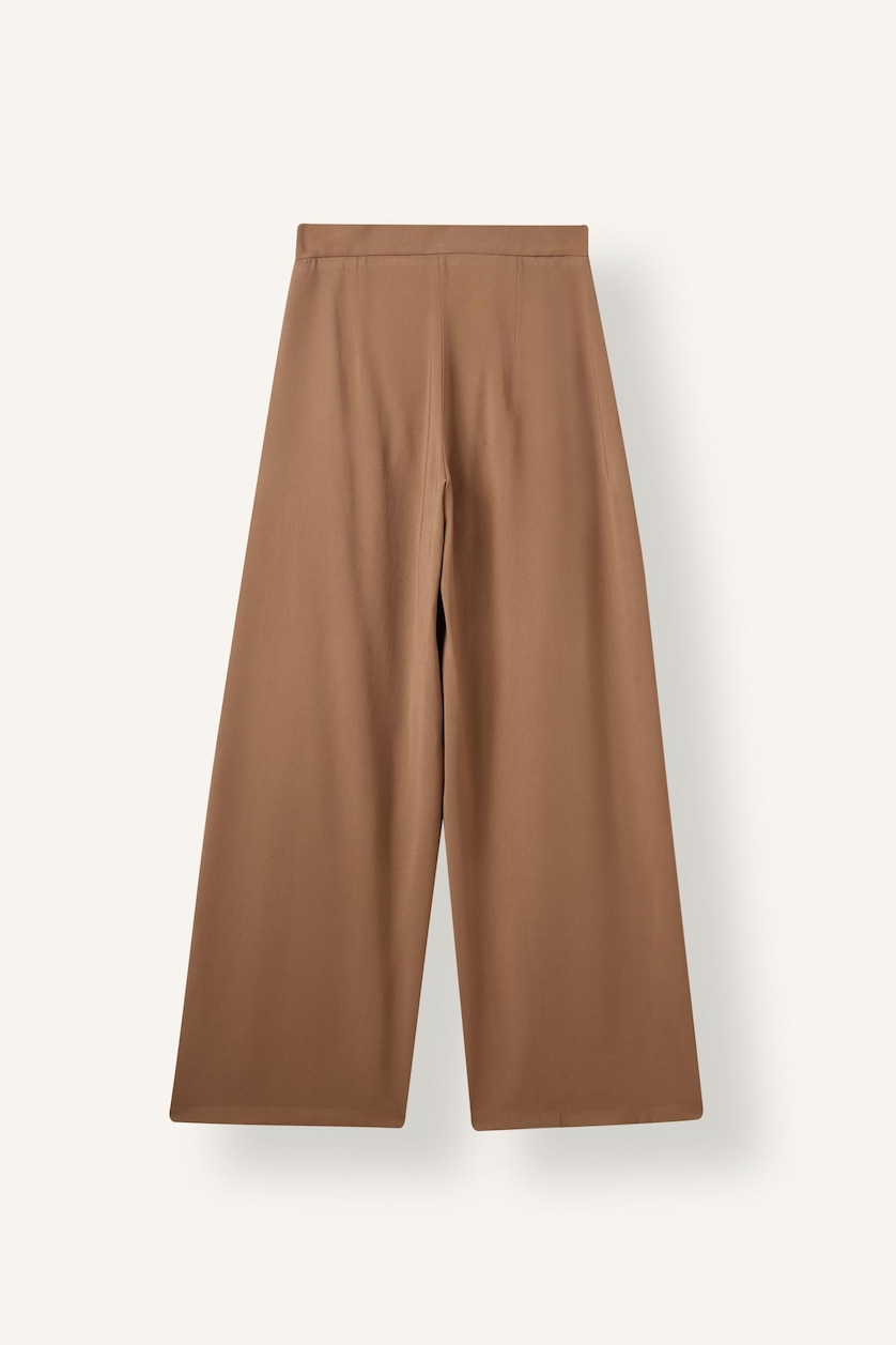 Women Camel Wide Leg Trousers