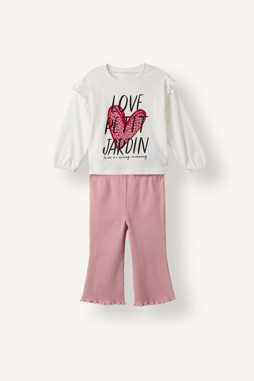 Baby Girls Ecru 2 piece Relax Fit Set