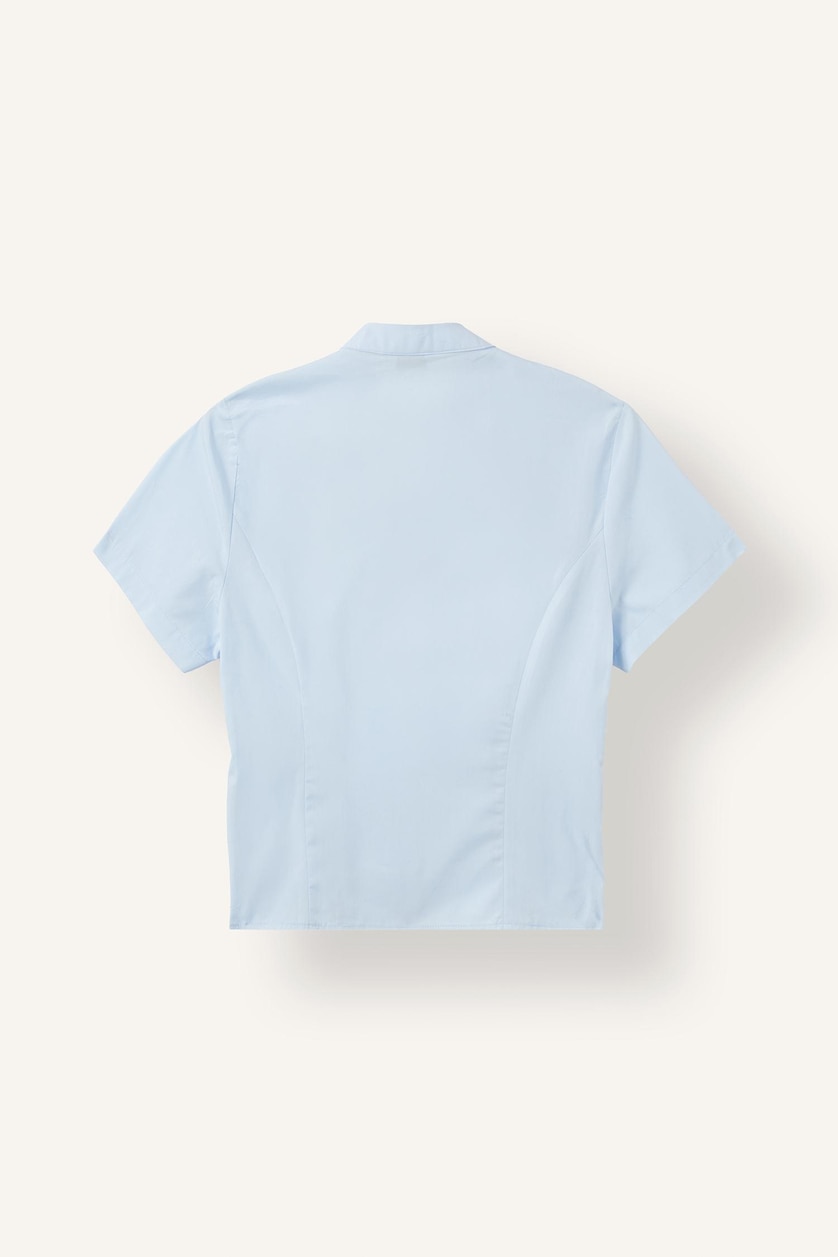 نساء أزرق فاتح Slim Fit Poplin
