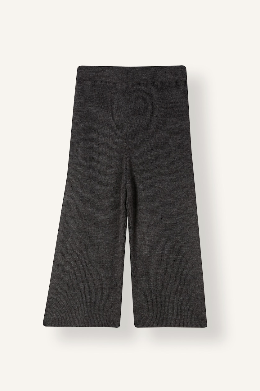 Kız Bebek Koyu Antrasit Wide Leg Basic Triko Tayt Kız Bebek