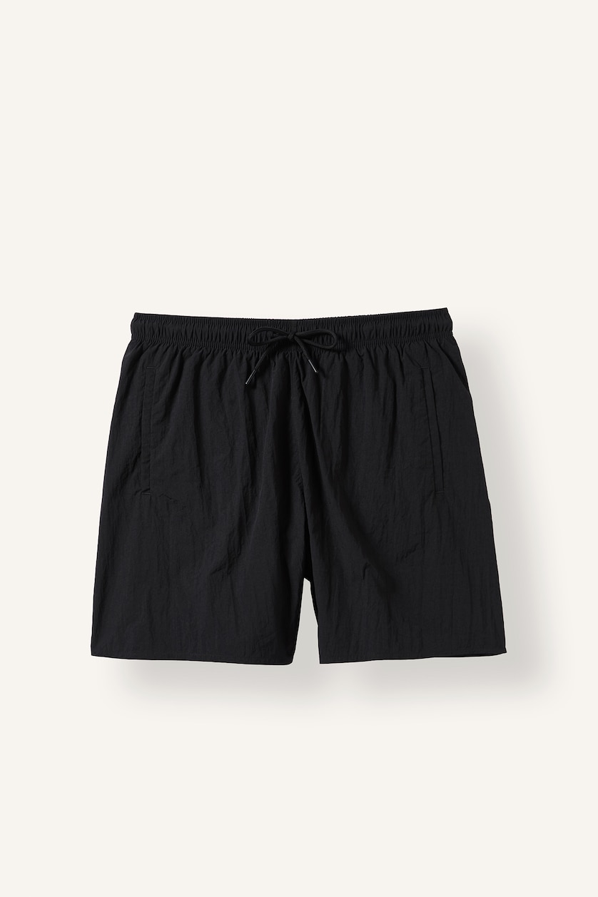 Men Black Regular Fit Swim Shorts