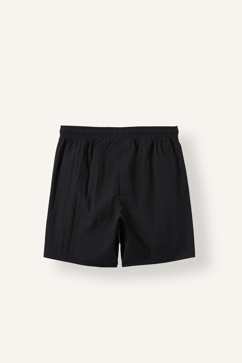 Men Black Regular Fit Swim Shorts