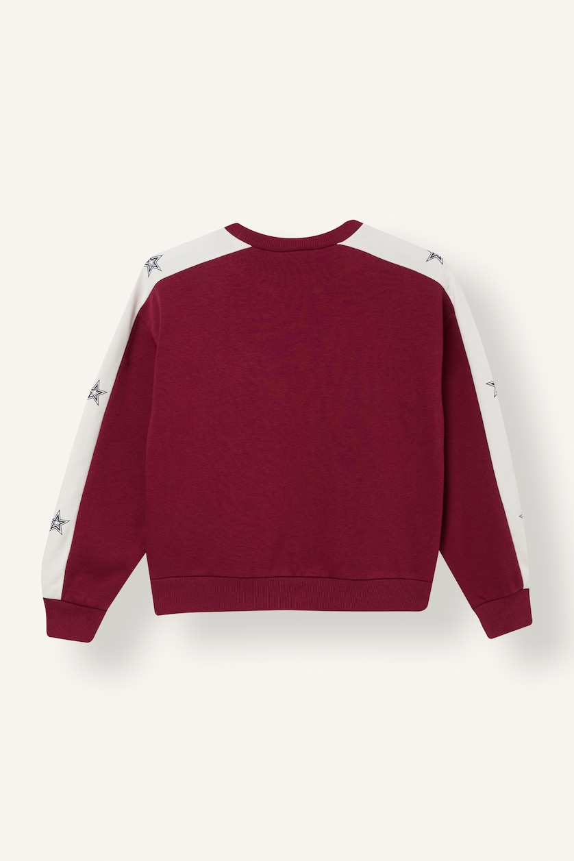 Young Girls - Teen Girls Bordeaux Woman Regular Fit Slogan Crew Neck Sweatshirt