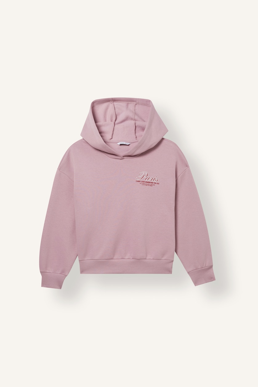 Young Girls - Teen Girls Rose Regular Fit Printed Hooded Sweatshirt