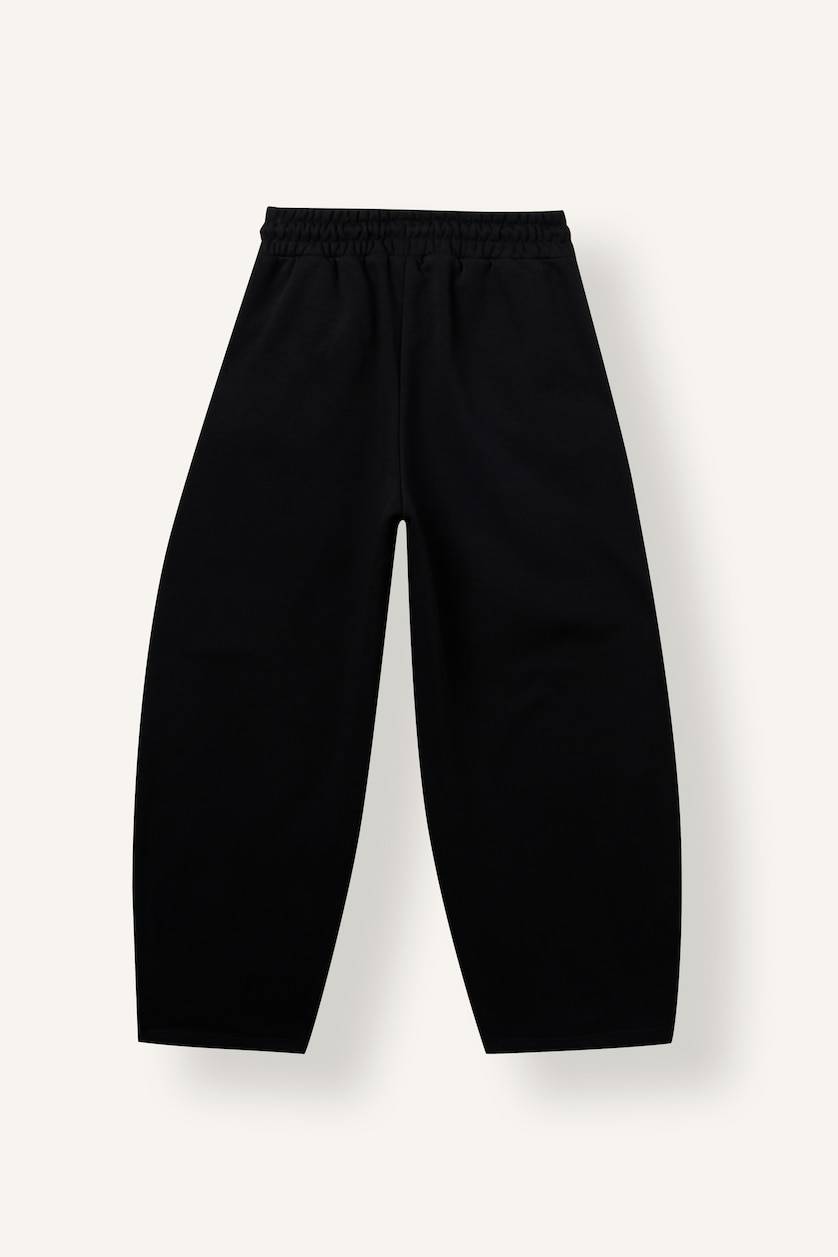 Young Girls - Teen Girls Black Woman Balloon Fit Slogan Elastic Band Trousers