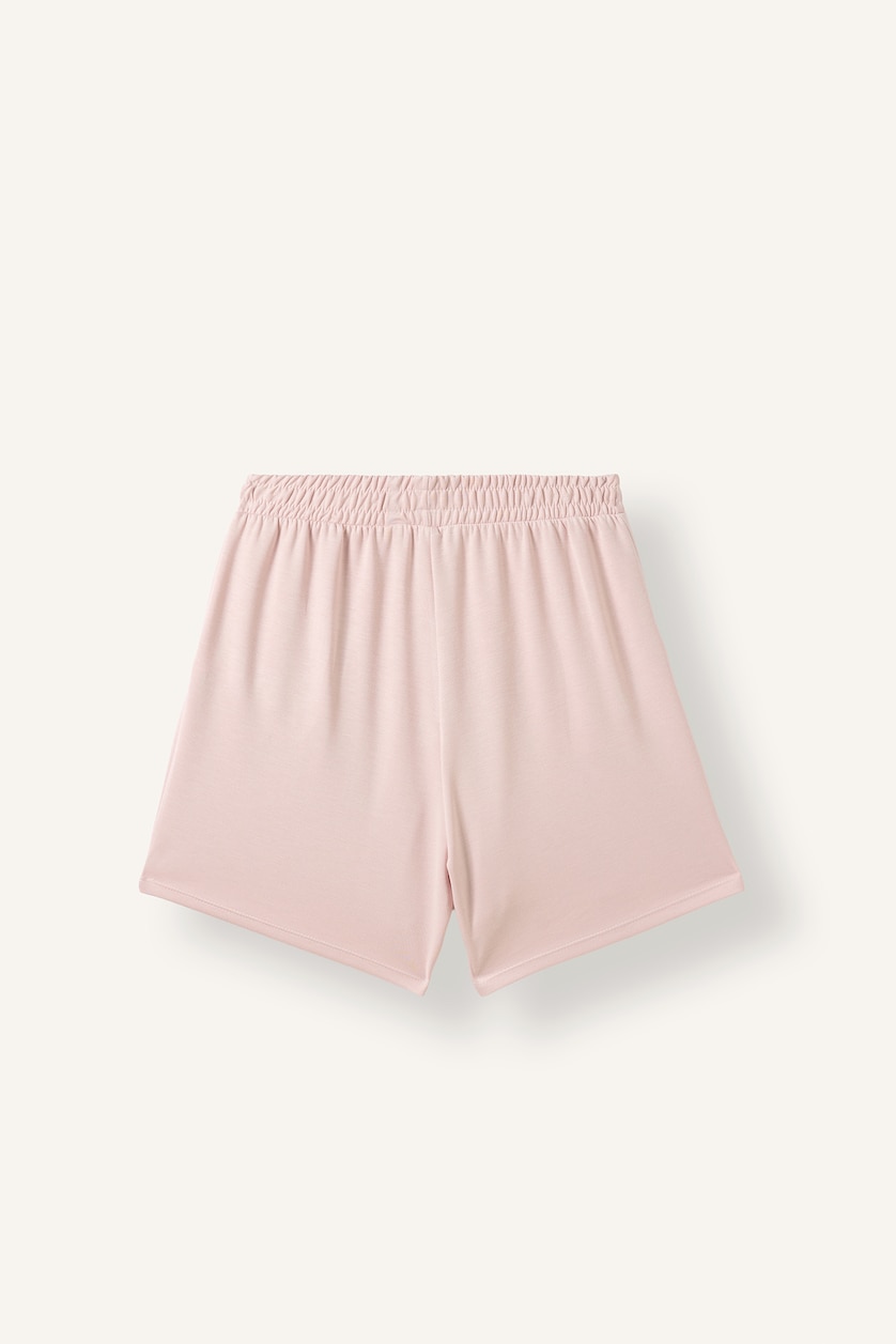 Kadın Açık Pembe Relax Fıt Kısa Paça Basic Bermuda Şort