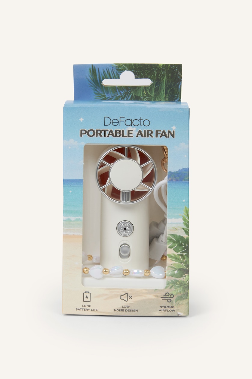Kadın Beyaz Taşınabilir Mini El Fanı & Charm