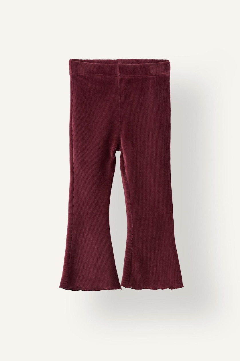 Baby Girl Bordeaux ستريج مخمل برجل واسع
