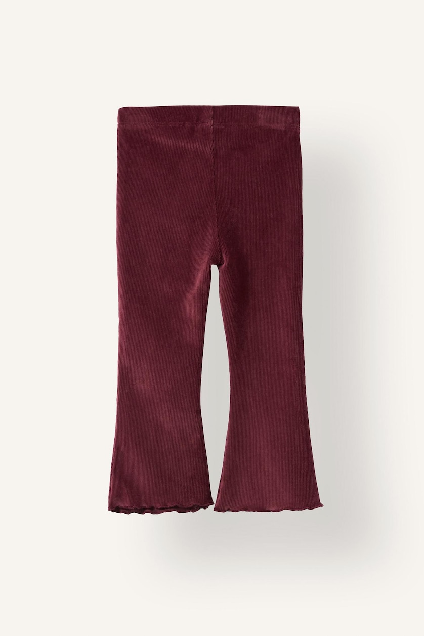 Baby Girl Bordeaux ستريج مخمل برجل واسع