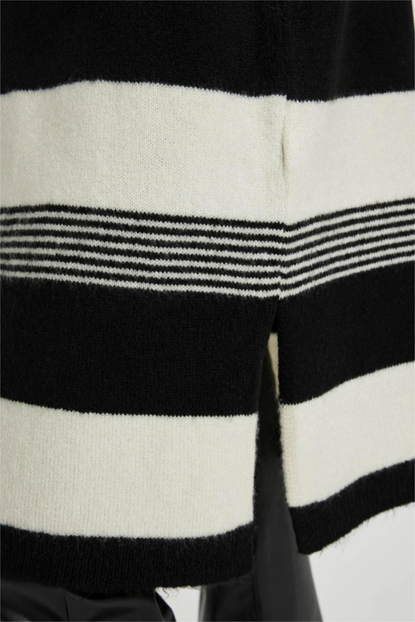 نساء أسود كارديجان قصة عادية بياقة V