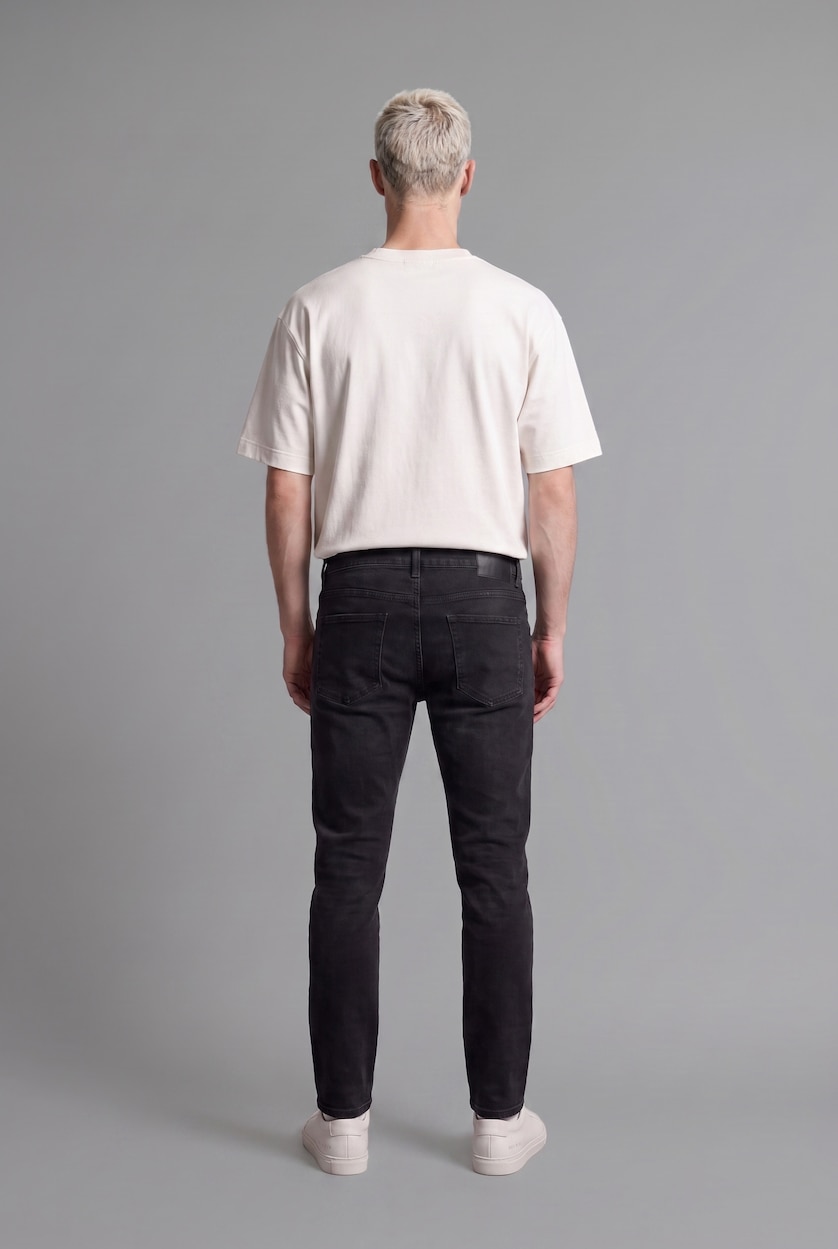Man Black Pedro Slim Fit Trousers