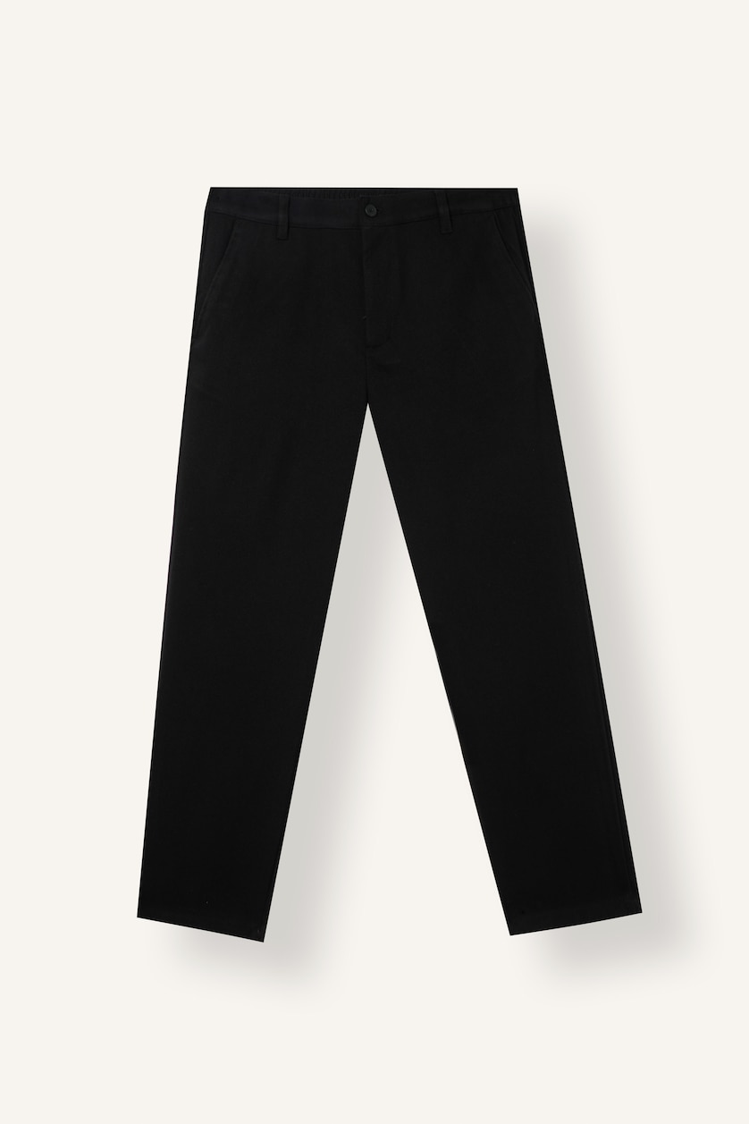 Men Black Normal Waist Sergio Regular Fit Trousers
