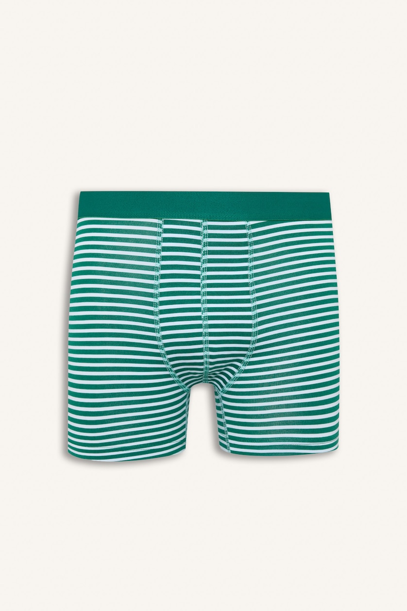 Erkek Lacivert Regular Fit Çizgili 2'li Boxer