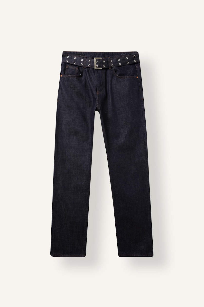 Men Dark Blue Straight Fit Trousers