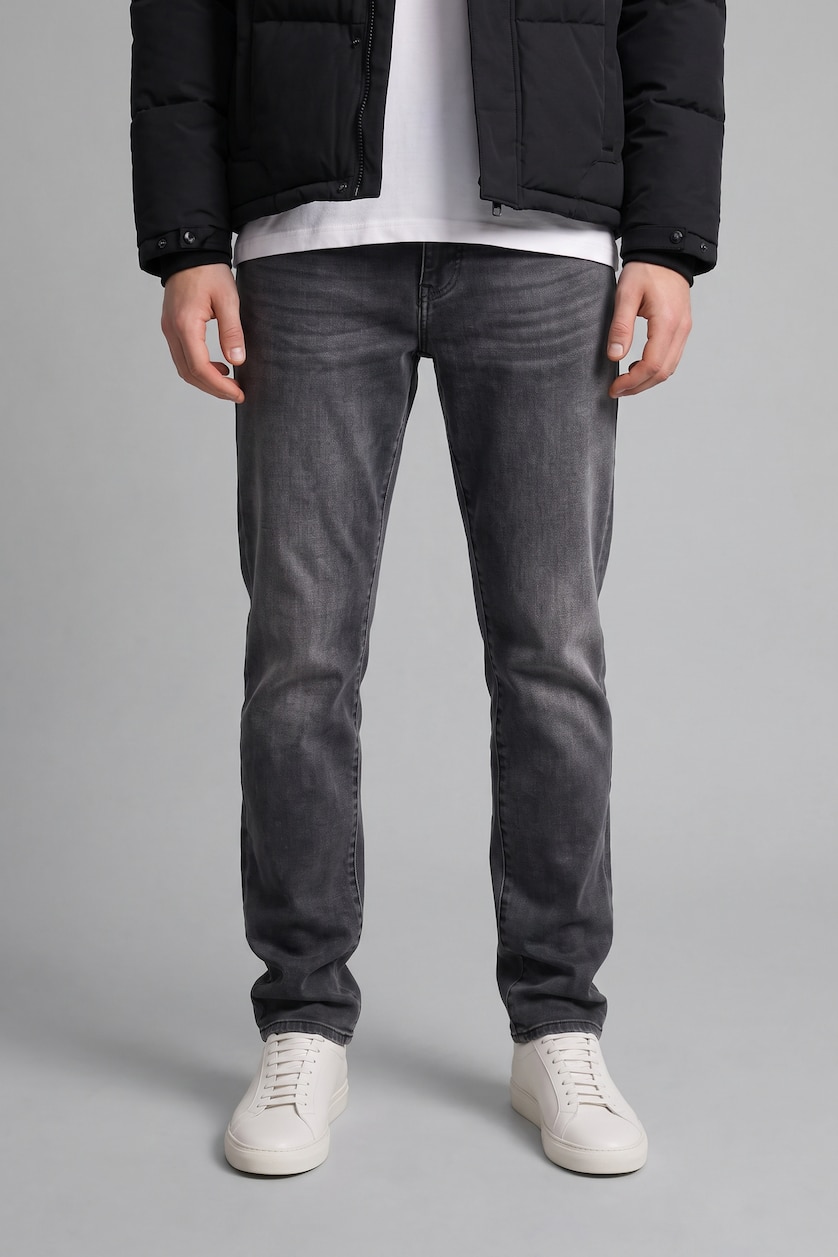 Men Grey Normal Waist Sergio Regular Fit Trousers