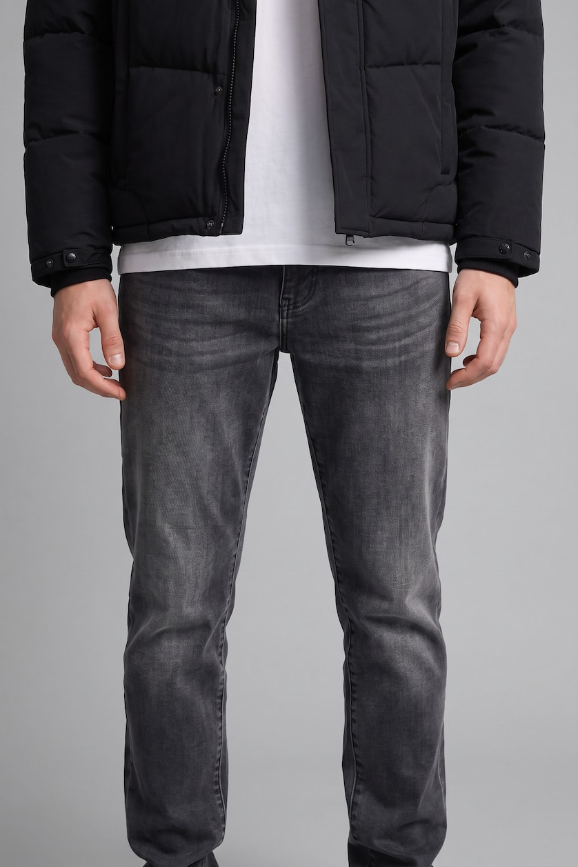 Men Grey Normal Waist Sergio Regular Fit Trousers