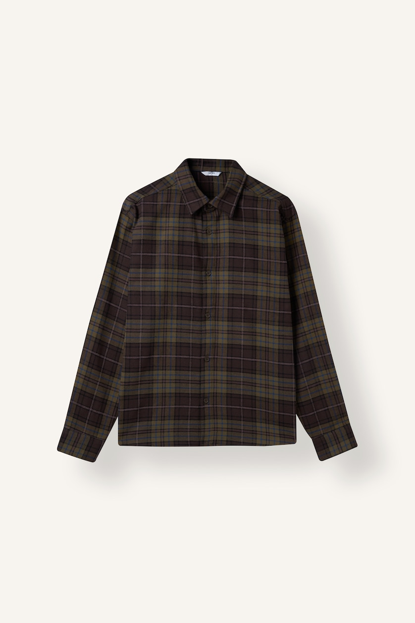 Men Purple Boxy Fit Flanel Long Sleeve Shirt