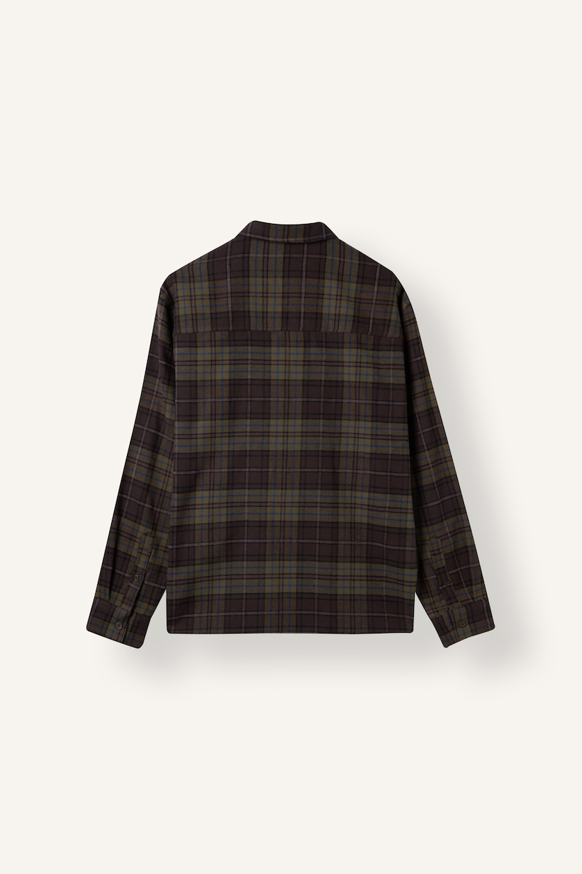 Men Purple Boxy Fit Flanel Long Sleeve Shirt