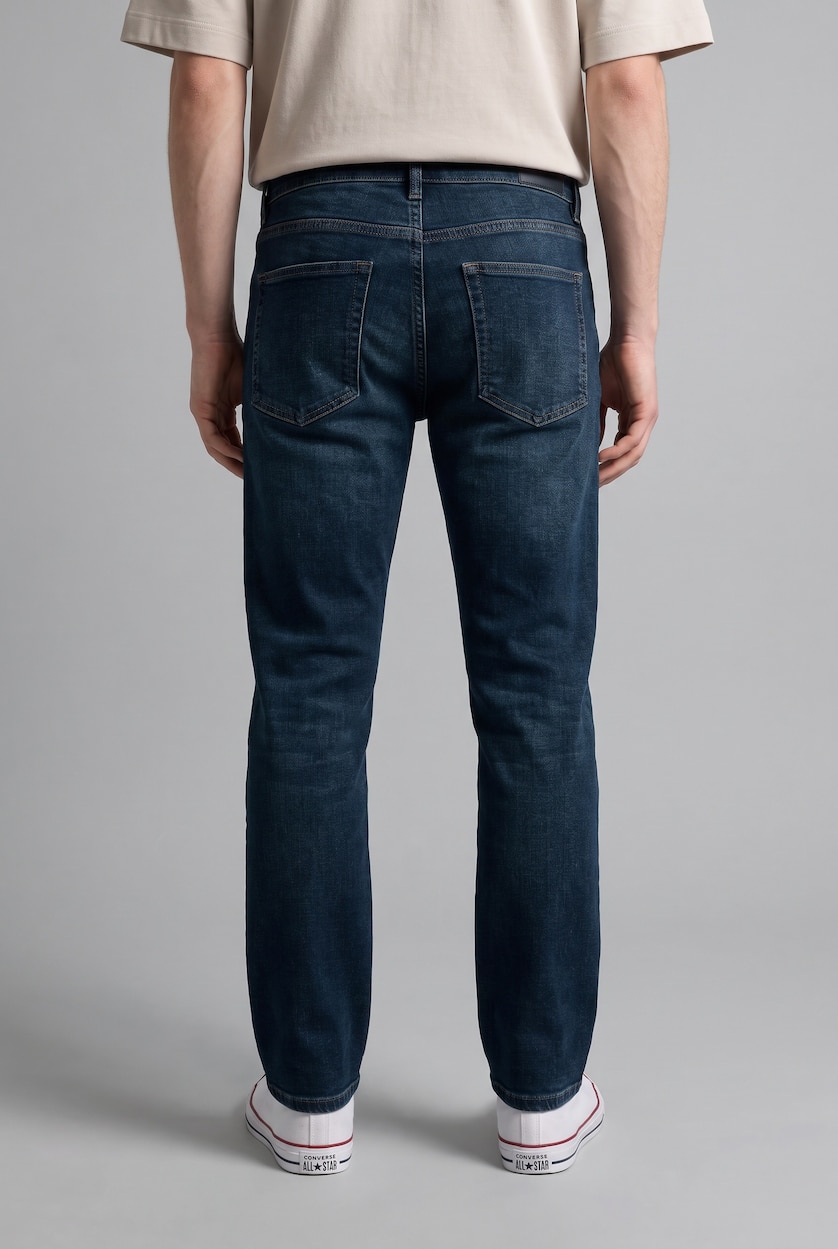 رجال أزرق غامق Normal Waist Sergio Regular Fit Trousers
