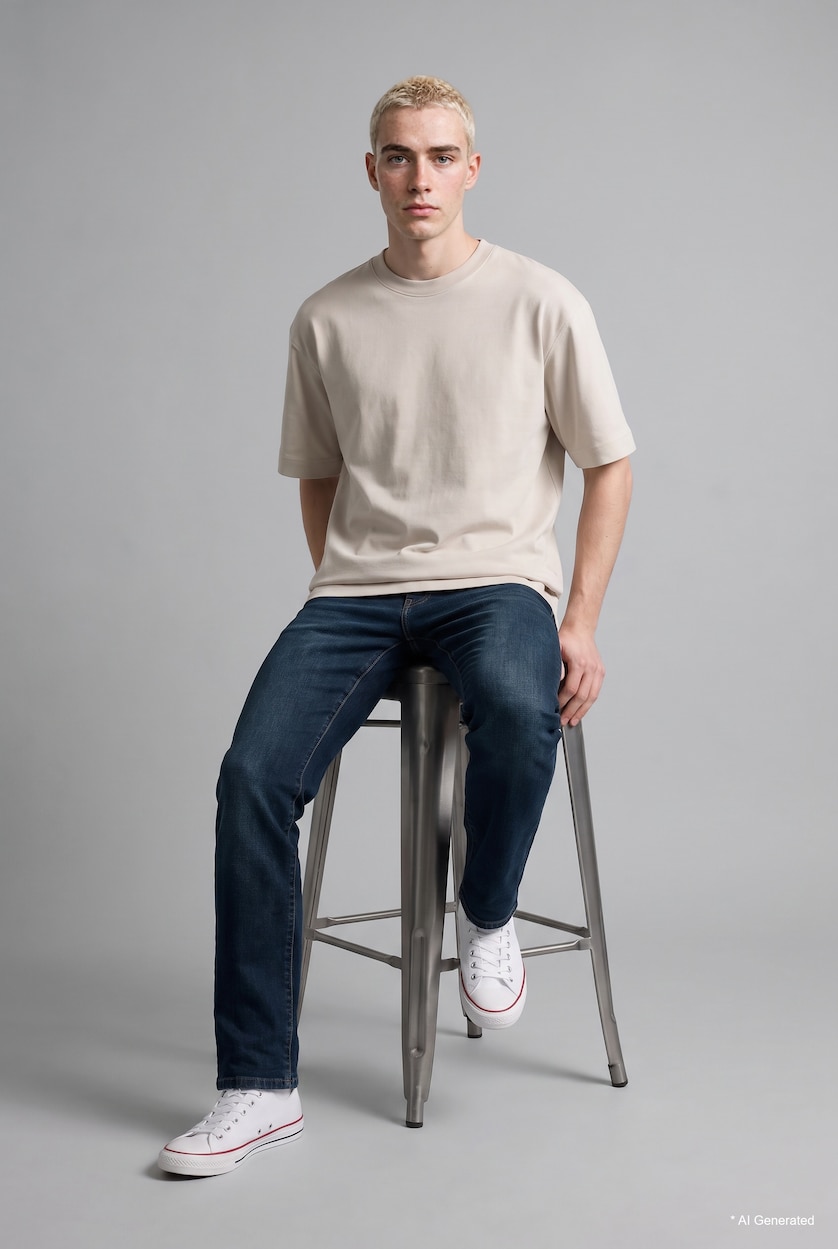 رجال أزرق غامق Normal Waist Sergio Regular Fit Trousers
