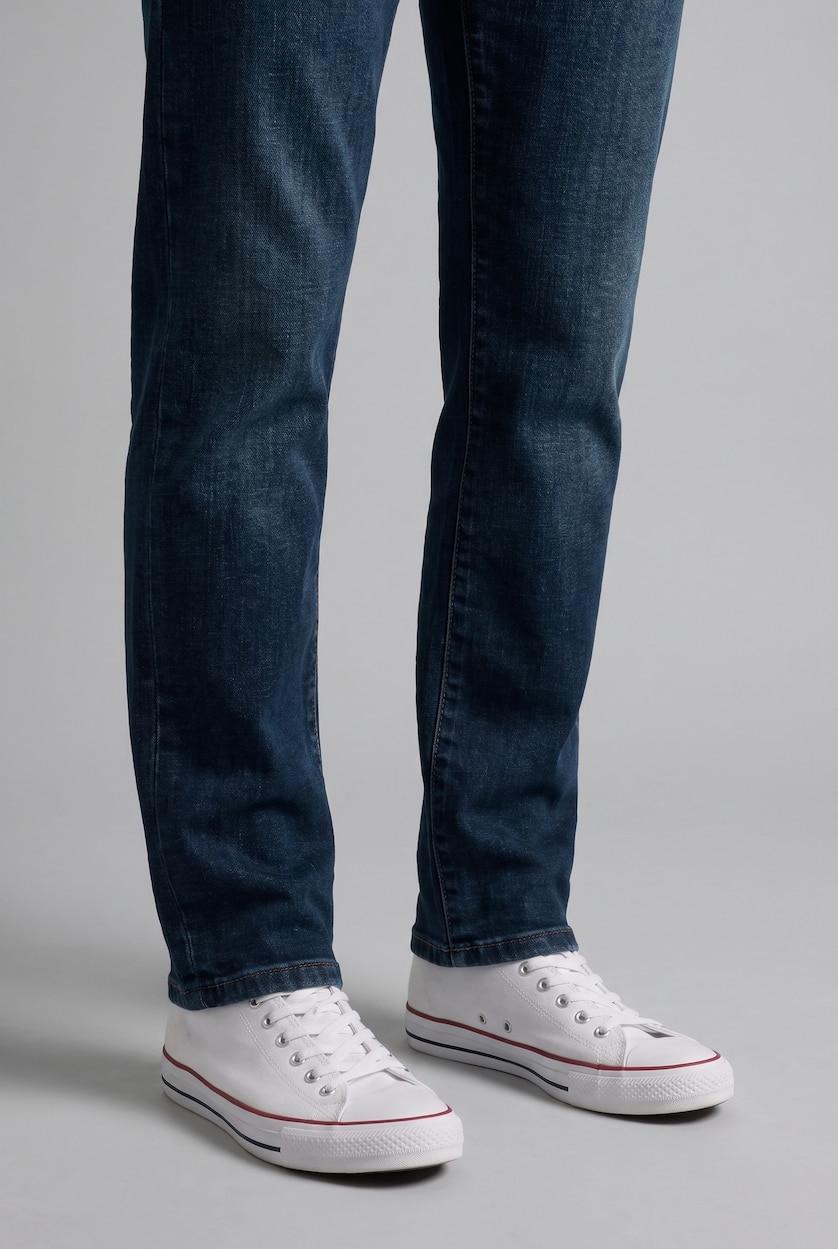 رجال أزرق غامق Normal Waist Sergio Regular Fit Trousers