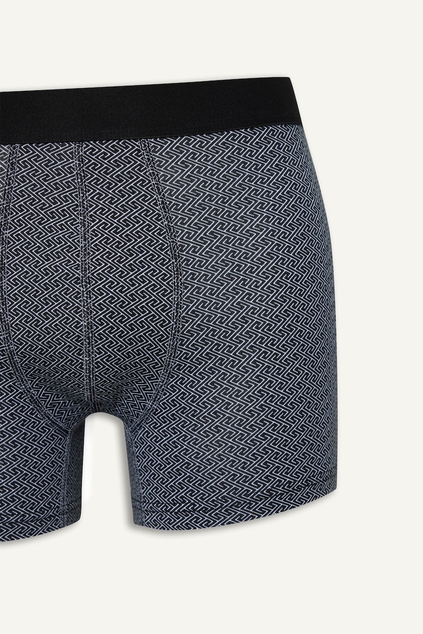 MAN Black Regular Fit 2-Pack Ethnic Print Cotton Boxers