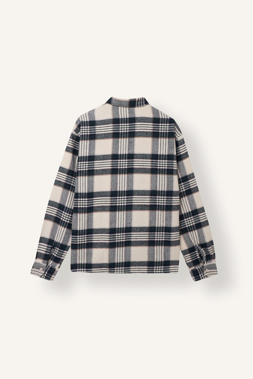 Erkek Lacivert Boxy Fit Ekose Oduncu Gömlek