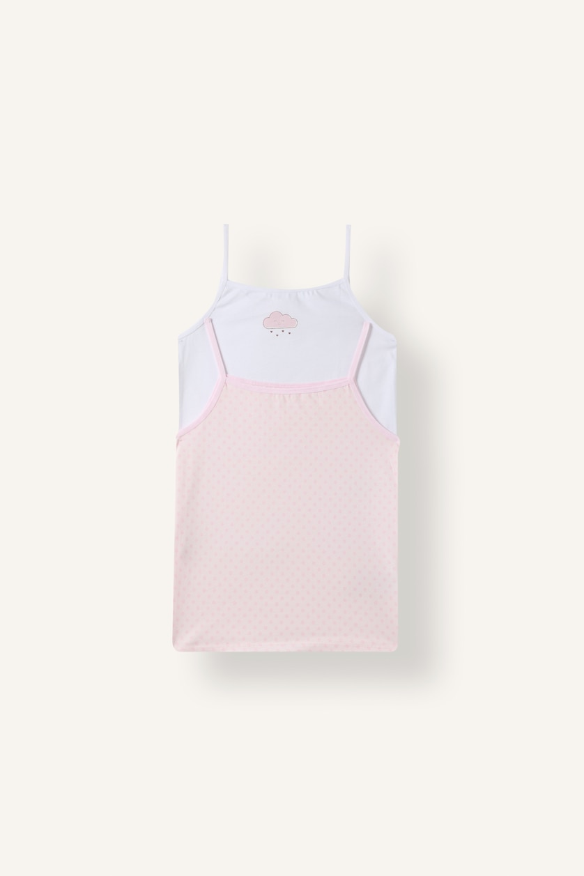 Young Girls - Teen Girls White Girl 2 piece Regular Fit Printed Tank Top