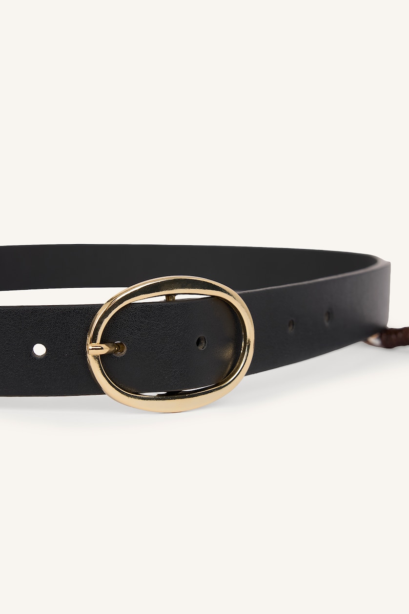 Women Black Woman Square Clasp Faux Leather