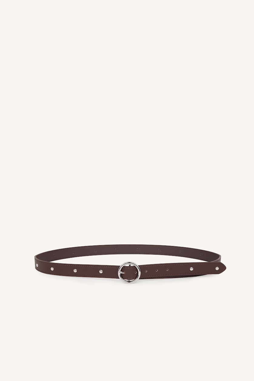 Women Brown Woman Square Clasp Faux Leather