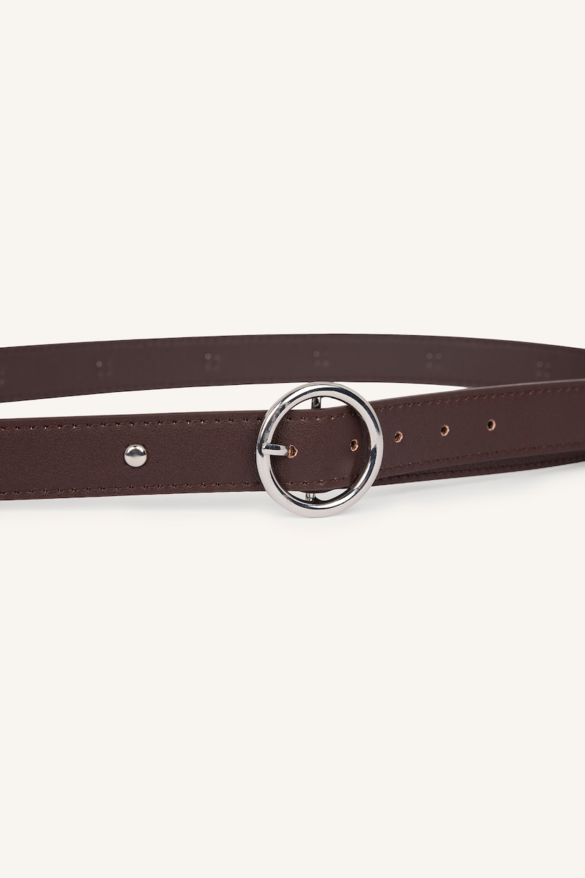 Women Brown Woman Square Clasp Faux Leather